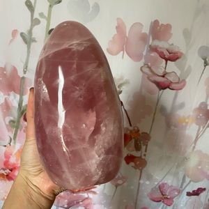 Large rose quartz free form